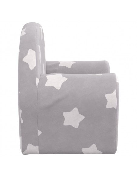 Divano Letto Bambini Grigio Chiaro con Stelle Morbido Peluche