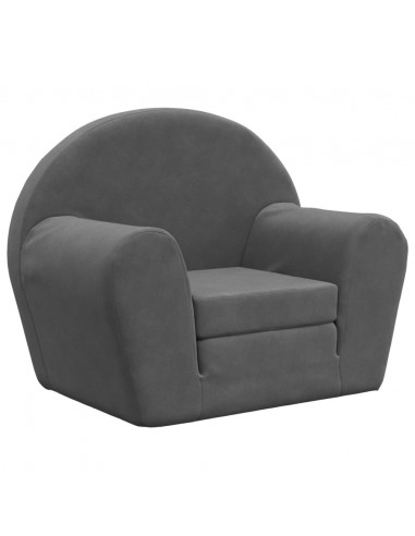 Divano Letto per Bambini Antracite in Morbido Peluche