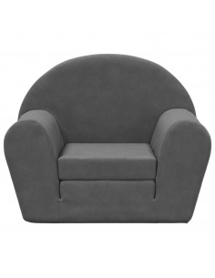 Divano Letto per Bambini Antracite in Morbido Peluche 2