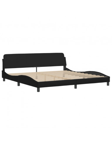 Letto con Materasso Nero 200x200 cm in Similpelle