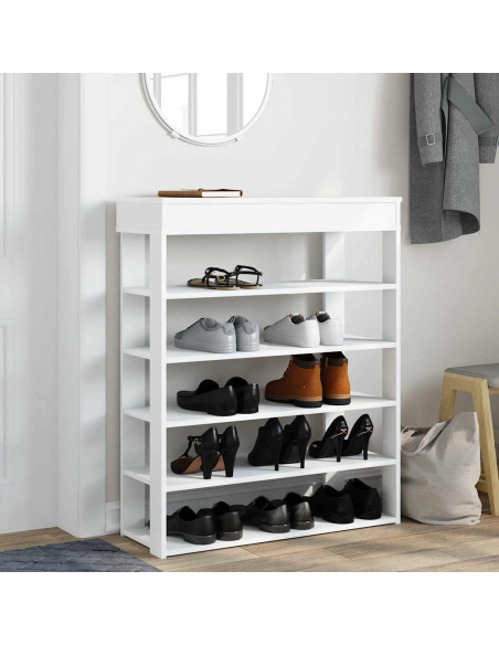 Scarpiera Bianca 80x30x98 cm in Legno Multistrato