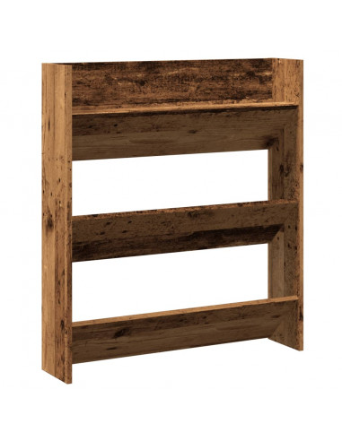 Scarpiera a Muro Legno Antico 80x18x90 cm in Legno Multistrato