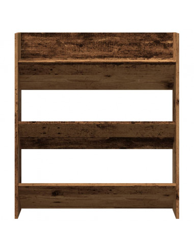 Scarpiera a Muro Legno Antico 80x18x90 cm in Legno Multistrato