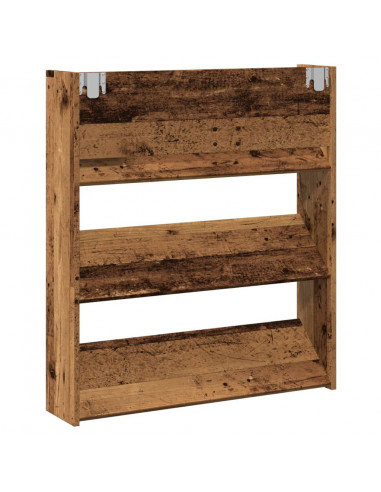 Scarpiera a Muro Legno Antico 80x18x90 cm in Legno Multistrato