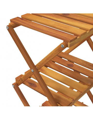 Scaffale Pieghevole 3 Ripiani Marrone 70x31x63 Massello Acacia