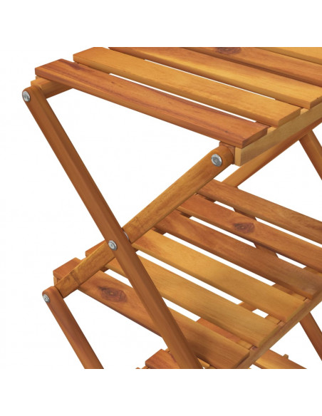Scaffale Pieghevole 3 Ripiani Marrone 70x31x63 Massello Acacia