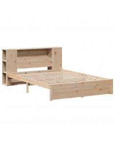 Letto Libreria senza Materasso 150x200 cm in Legno di Pino 2