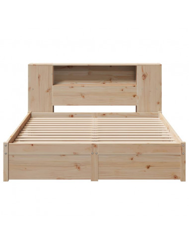 Letto Libreria senza Materasso 150x200 cm in Legno di Pino
