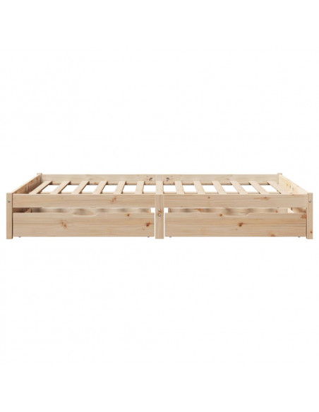 Letto senza Materasso 135x190 cm in Legno Massello di Pino