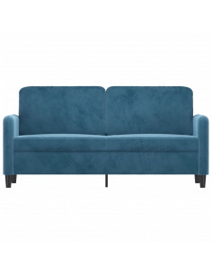 Divano a 2 Posti Blu 140 cm in Velluto 2