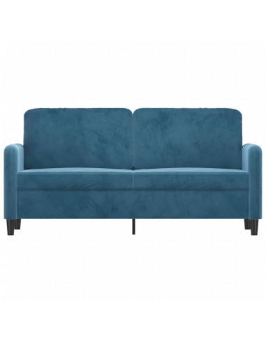 Divano a 2 Posti Blu 140 cm in Velluto