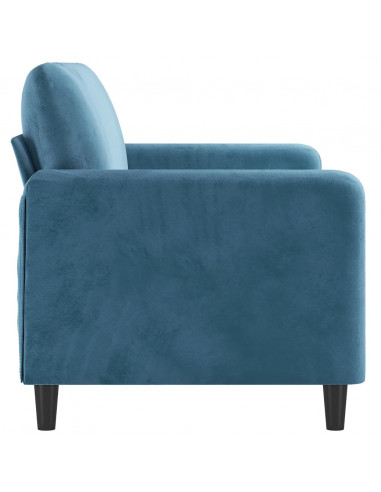 Divano a 2 Posti Blu 140 cm in Velluto
