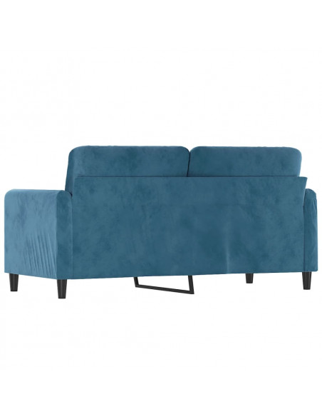 Divano a 2 Posti Blu 140 cm in Velluto