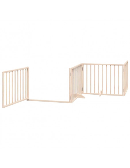 Cancello per Cani con Porta Pieghevole 4 Pannelli 320 cm Pioppo