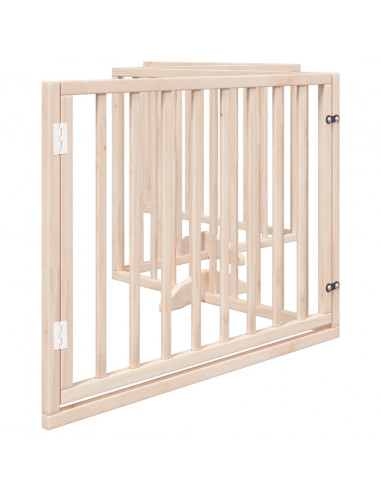 Cancello per Cani con Porta Pieghevole 4 Pannelli 320 cm Pioppo