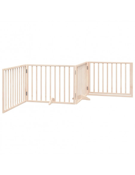 Cancello per Cani con Porta Pieghevole 4 Pannelli 320 cm Pioppo