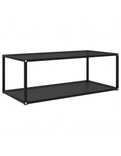 322898  Coffee Table Black 100x50x35 cm Tempered Glass