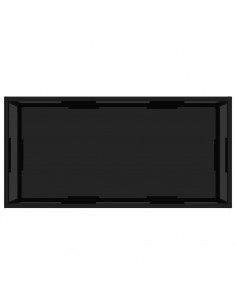Tavolino da Salotto Nero 100x50x35 cm in Vetro Temperato 2