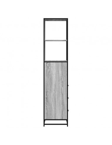 Armadietto Bagno Grigio Sonoma 35x37,5x166 cm Legno Multistrato