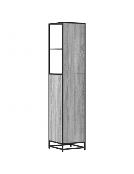 Armadietto Bagno Grigio Sonoma 35x37,5x166 cm Legno Multistrato