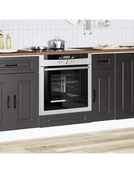 Armadio per Forno Kalmar Nero in Legno Multistrato