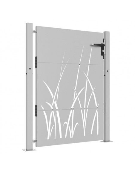 Cancello da Giardino 105x155 cm in Acciaio Corten Design Erba