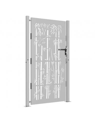 Cancello da Giardino 105x205 cm in Acciaio Corten Design Bambù