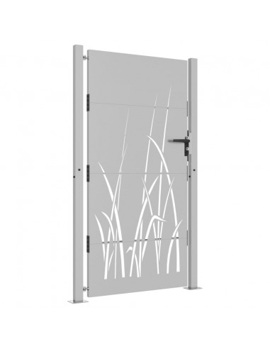 Cancello da giardino 100x200 cm in acciaio Corten con design erba