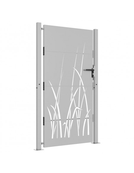 Cancello da giardino 100x200 cm in acciaio Corten con design erba
