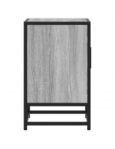 Comodini 2pz Grigio Sonoma 40x31x50cm Legno Multistrato Metallo