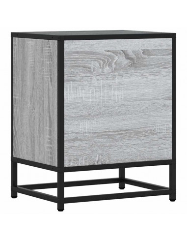 Comodini 2pz Grigio Sonoma 40x31x50cm Legno Multistrato Metallo