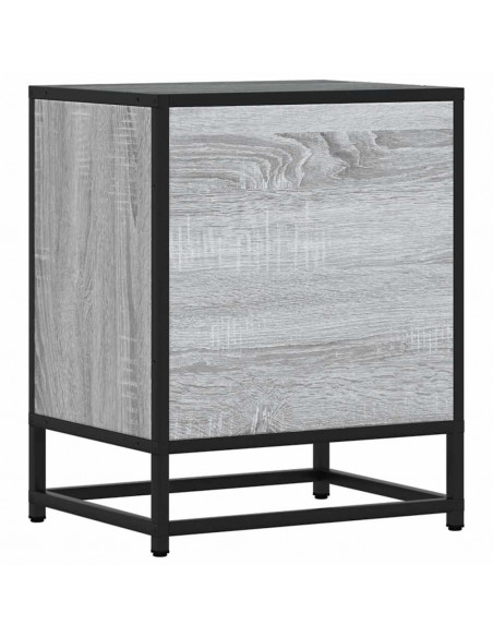 Comodini 2pz Grigio Sonoma 40x31x50cm Legno Multistrato Metallo