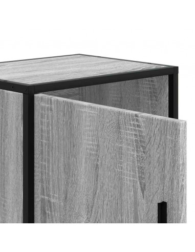 Comodini 2pz Grigio Sonoma 40x31x50cm Legno Multistrato Metallo