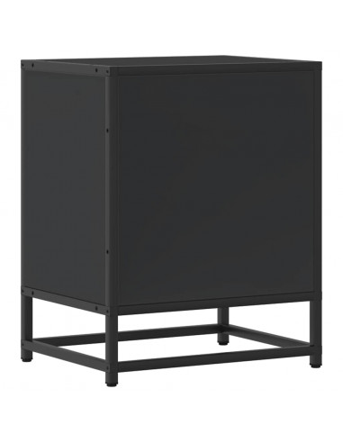 Comodini 2pz Neri 40x31x50 cm Legno Multistrato Metallo