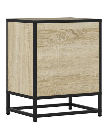 Comodini 2pz Rovere Sonoma 40x31x50cm Legno Multistrato Metallo