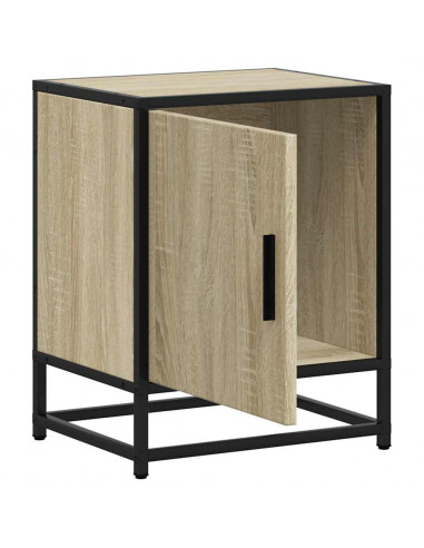 Comodini 2pz Rovere Sonoma 40x31x50cm Legno Multistrato Metallo