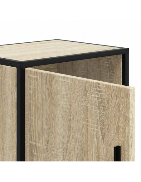 Comodini 2pz Rovere Sonoma 40x31x50cm Legno Multistrato Metallo