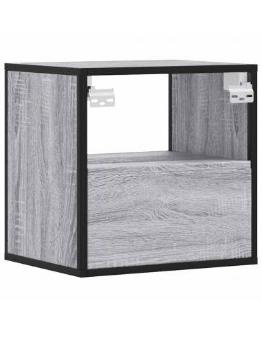 Comodini a Muro 2 pz Grigio Sonoma 40x31x39,5 cm