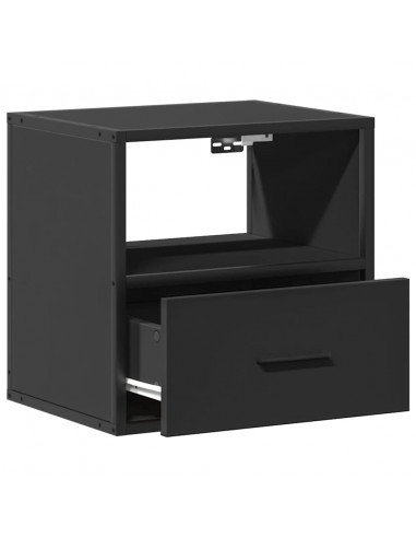 Comodini a Muro 2 pz Nero 40x31x39,5 cm