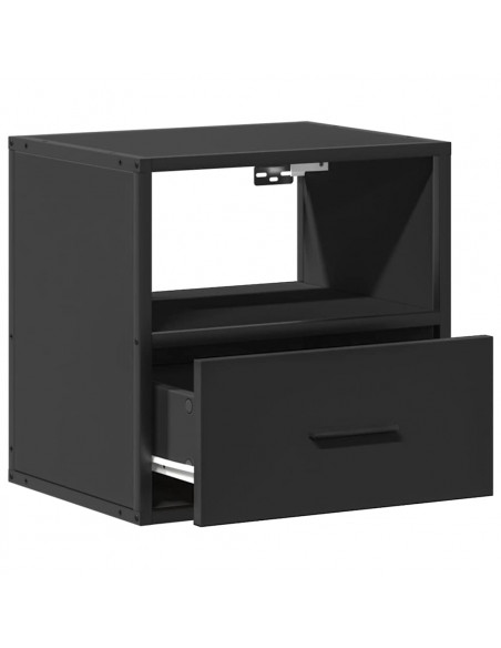 Comodini a Muro 2 pz Nero 40x31x39,5 cm