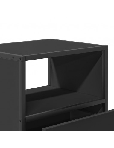 Comodini a Muro 2 pz Nero 40x31x39,5 cm