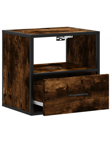 Comodini a Muro 2 pz Rovere Fumo 40x31x39,5 cm