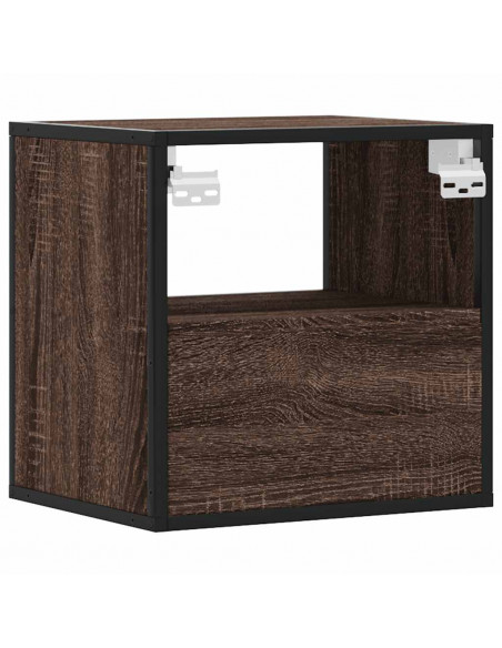 Comodini a Muro 2 pz Rovere Marrone 40x31x39,5 cm