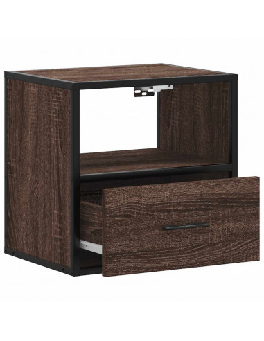 Comodini a Muro 2 pz Rovere Marrone 40x31x39,5 cm