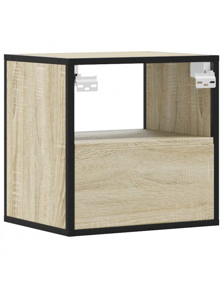 Comodini a Muro 2 pz Rovere Sonoma 40x31x39,5 cm