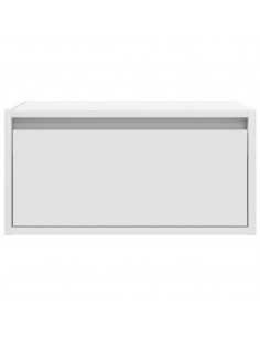 Comodini a Parete con Luci LED 2 pz Bianchi