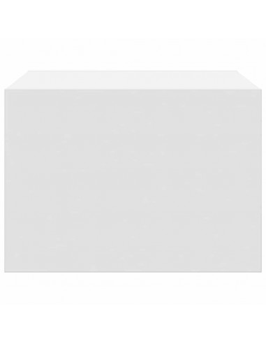 Comodini a Parete con Luci LED 2 pz Bianchi