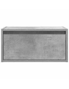 Comodini a Parete con Luci LED 2 pz Grigio Cemento