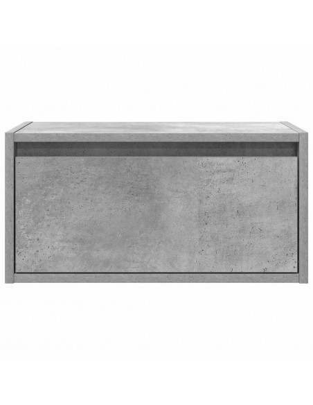 Comodini a Parete con Luci LED 2 pz Grigio Cemento