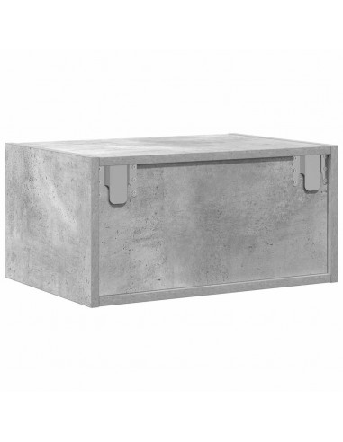 Comodini a Parete con Luci LED 2 pz Grigio Cemento